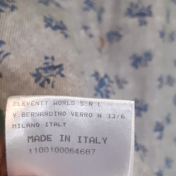 Eleventy Dress Shirt GRAY/blue Made in Italy Men Designer buttoned shirt 17/L - Picture 6 of 8